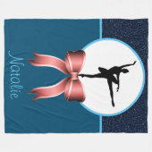 Ballerina Dancer Glitter en Bow Fleece Blanket (Voorkant (Horizontaal))