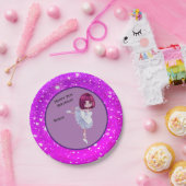 Ballerina Dancer "Happy Birthday" Borden Papieren Bordje (Feest)