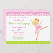 Ballerina Dancer Invitation Anniversaire (Devant / Derrière)
