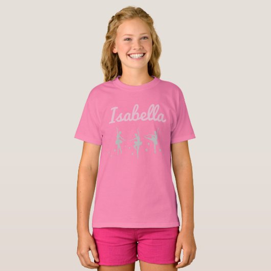 Ballerina Dancer Name Tshirt | Overweging verjaard (Voorkant volledig)
