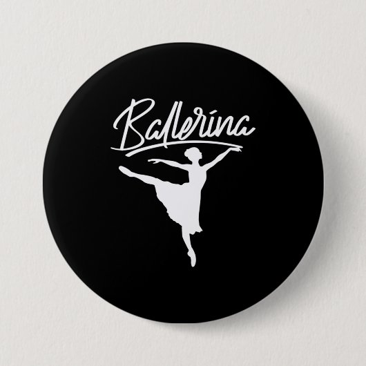 Ballerina Dancer Ronde Button 7,6 Cm (Voorkant)