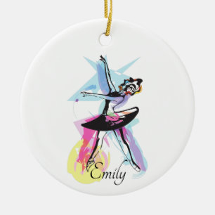 Ballerina Dancer Waterverf Theme Keramisch Ornament
