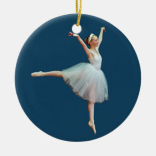 Ballerina Dancing on Blue Ornament