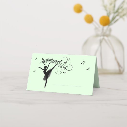 Ballerina Dancing with Music Area Lined for Name (Voorkant)