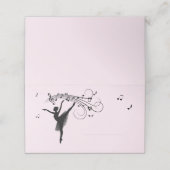 Ballerina Dancing with Music Area Lined for Name (Buitenkant ongevouwen)