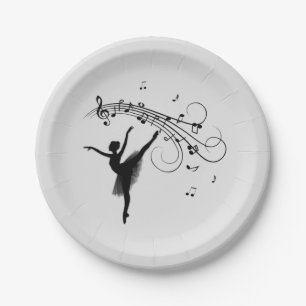 Ballerina Dancing with Music Papieren Bordje