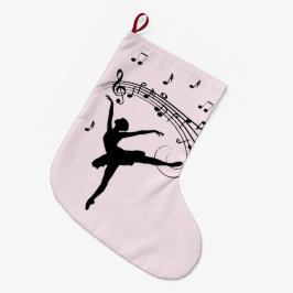 Ballerina Dancing with Music Pink Grote Kerstsok