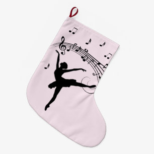 Ballerina Dancing with Music Pink Grote Kerstsok
