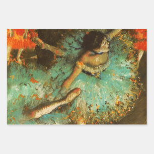 Ballerina Dans Groene Danser Edger Degas Schilderi Inpakpapier Vel