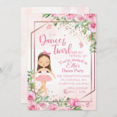 Ballerina dans pink aquarel verjaardag kaart (Voorkant / Achterkant)