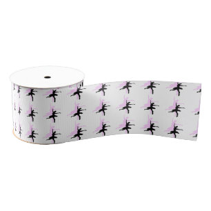 Ballerina Dans Roze & Zwart Grosgrain Lint