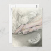 Ballerina dans van het zwandige Briefkaart (Voorkant / Achterkant)