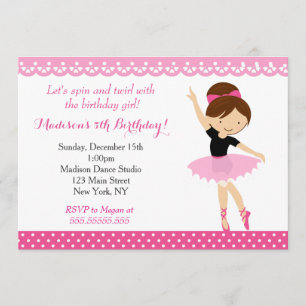 Ballerina Danse Anniversaire Fête Invitation