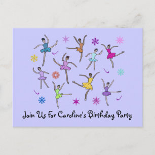 Ballerina Danse Anniversaire Invitation Cartes pos