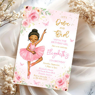 Ballerina Dansen & Draaien Roze Verjaardagsfeestje Kaart