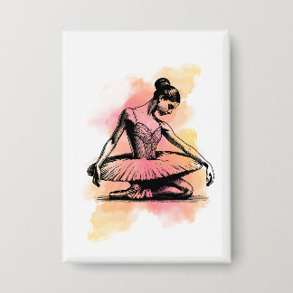Ballerina dansen in kleur button