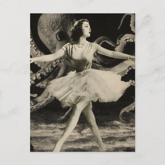 Ballerina dansen met de octopus briefkaart (Voorkant)