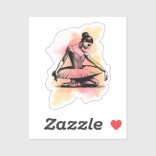 Ballerina dansend in kleur sticker