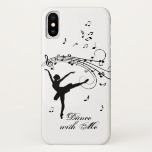 Ballerina Dansend met Muzieknoten iPhone X Hoesje