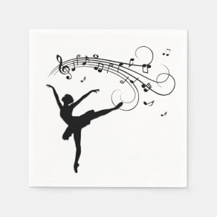 Ballerina Dansend met Muzieknoten Servet