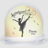 Ballerina Danser avec musique Jaune Nom et année (Arrière)