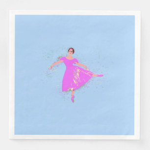 Ballerina danser in magenta roze jurk servet