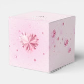 Ballerina danser roze glitter harten streamers bedankdoosjes (Achterkant)