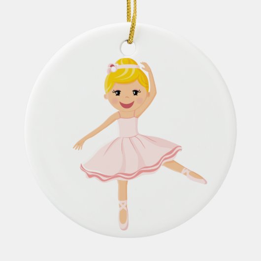 Ballerina danseres blond keramisch ornament (Voorkant)