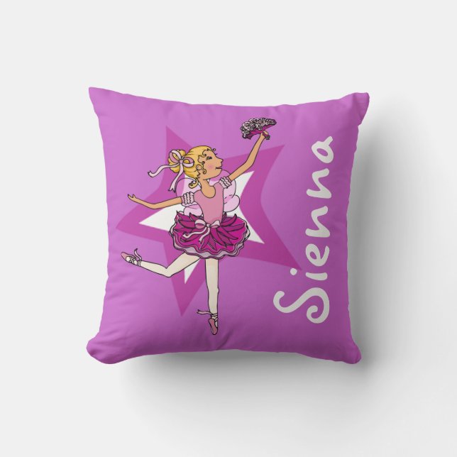 Ballerina danseres paarse dochter pillow kussen (Voorkant)
