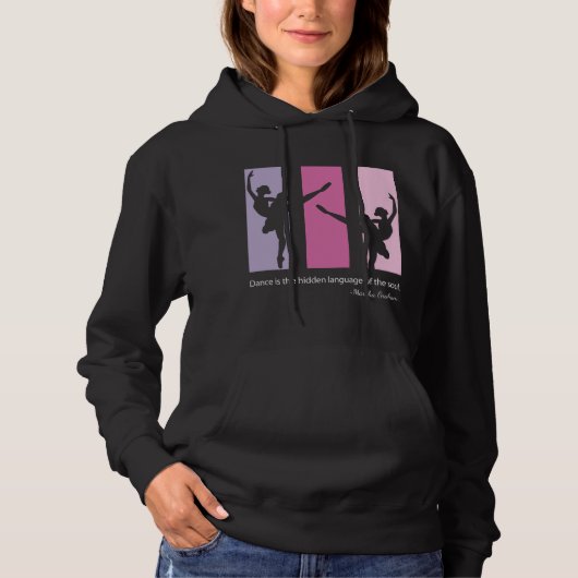 Ballerina Dansers Silhouette Roze Hoodie (Voorkant)