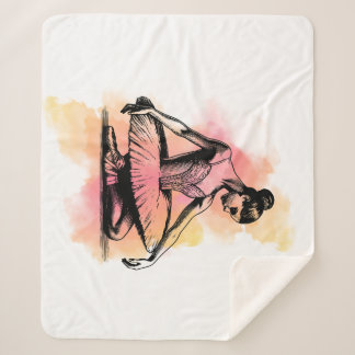 Ballerina danst in kleur sherpa deken