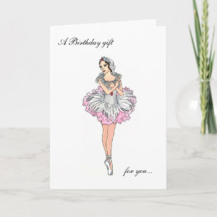 Ballerina de poupée papier Joyeuse carte d'anniver