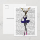 Ballerina Deer in Blue Briefkaart (Voorkant / Achterkant)