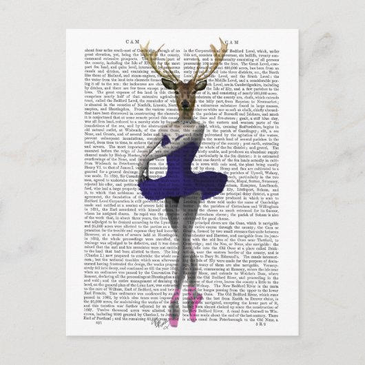 Ballerina Deer in Blue Briefkaart (Voorkant)