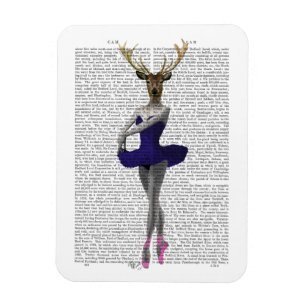 Ballerina Deer in Blue Magneet