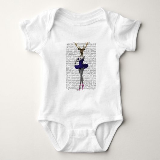 Ballerina Deer in Blue Romper (Voorkant)