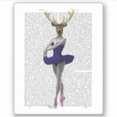 Ballerina Deer in Blue Sticker (Voorkant)