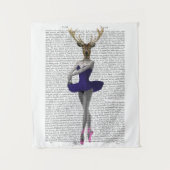 Ballerina Deer in Blue Wandkleed (Voorkant)