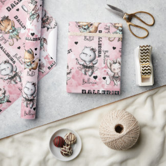 Ballerina dieren cadeaupapier