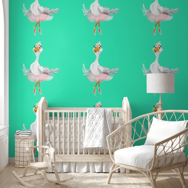 Ballerina Duck Ballet Dancer Grappig Behang (Kinderen)