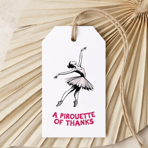 Ballerina een pirouette van dank ballet favor cadeaulabel