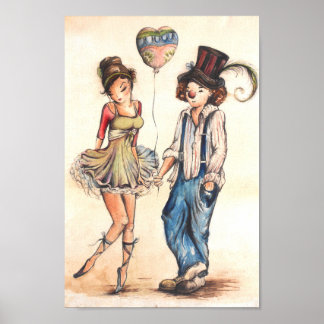 Ballerina en de clown poster