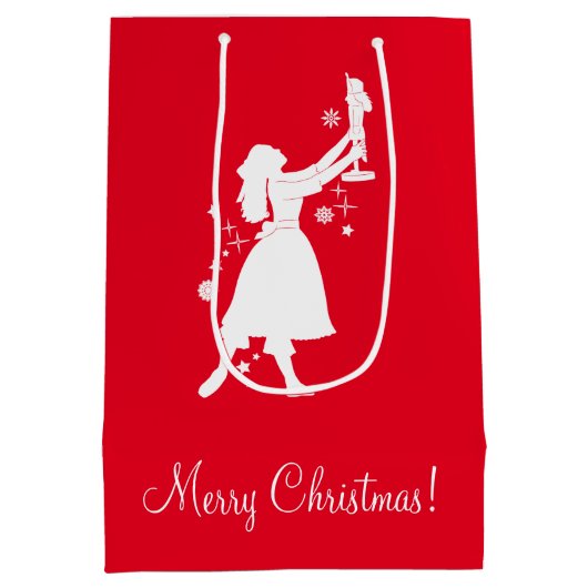 Ballerina en Nutcracker met Kerstmis Medium Cadeauzakje (Achterkant)