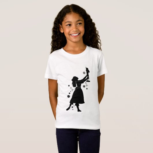 Ballerina en Nutcracker met Kerstmis T-shirt (Voorkant volledig)