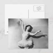 Ballerina en pointe B&W Briefkaart (Voorkant / Achterkant)