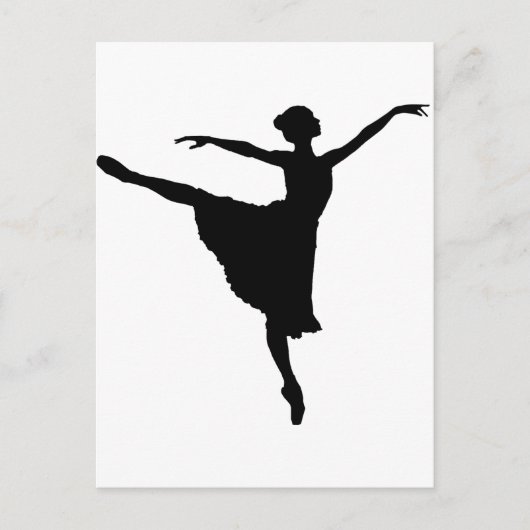 BALLERINA En Pointe (Ballet Dancer silhouette) ~.p Briefkaart (Voorkant)