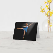 Ballerina en position arabe sur carte Black Note (Fleur jaune)