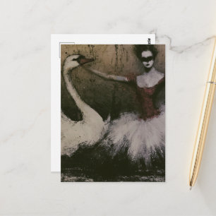 Ballerina en Zwaan Briefkaart