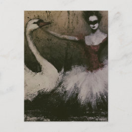 Ballerina en Zwaan Briefkaart