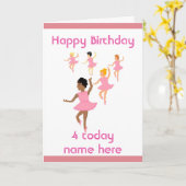 Ballerina, enfant carte d'anniversaire ajouter nom (Fleur jaune)